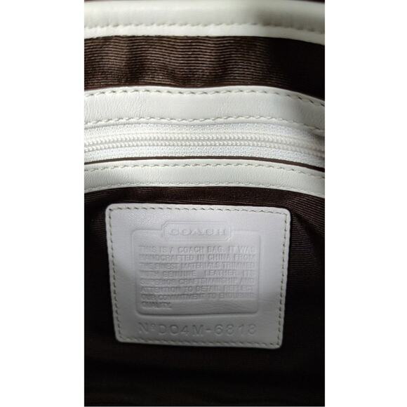 VTG Coach 6818 Soho Handbag 2004 Cream White Leather Brown Int Silver Hardware - Picture 5 of 9